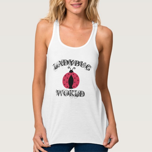 Trendy stylish girly fun ladybug world tank top (Front)