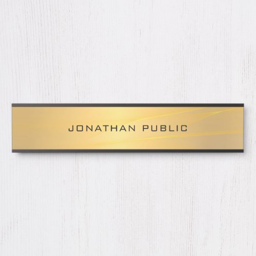 Trendy Stylish Glam Gold Modern Simple Template Door Sign