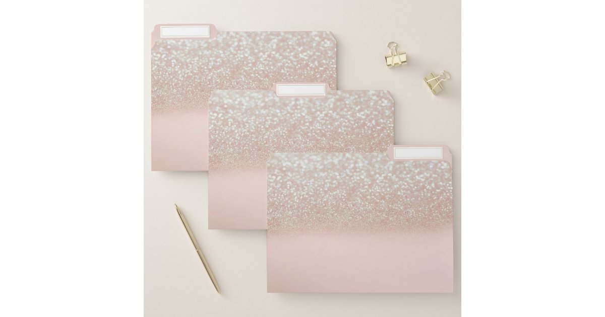 Trendy Stylish Glitter File Folder Zazzle