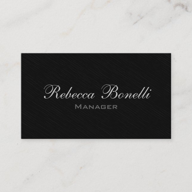 Trendy Stylish Gray Black Manager Business Card (Front)