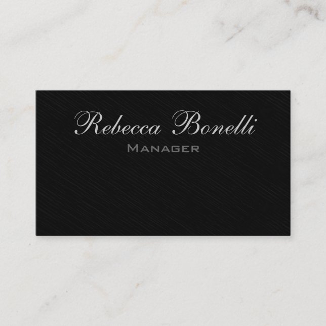 Trendy Stylish Gray Black Manager Business Card (Front)