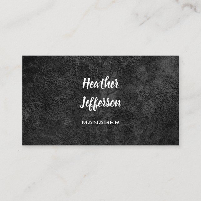 Trendy Stylish Grey Handwritten Professional Plain Business Card (Front)