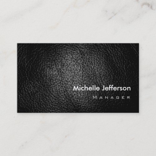 Trendy Stylish Leather Black Business Card