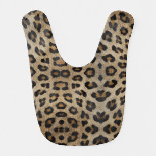 Trendy stylish leopard fur animal print girly chic baby bib