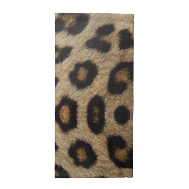 Trendy stylish leopard fur animal print pattern cloth napkin (Half Fold)
