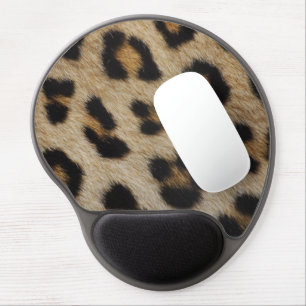 Trendy stylish leopard fur animal print pattern gel mouse pad
