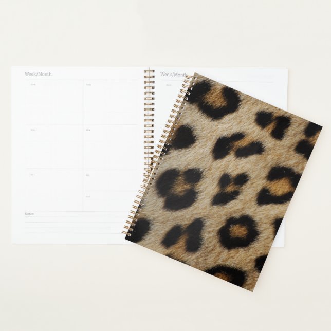 Trendy stylish leopard fur animal print pattern planner (Display)
