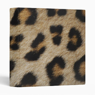 Trendy stylish leopard fur print animal pattern 3 ring binder