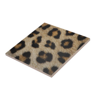 Trendy stylish leopard fur print animal pattern ceramic tile