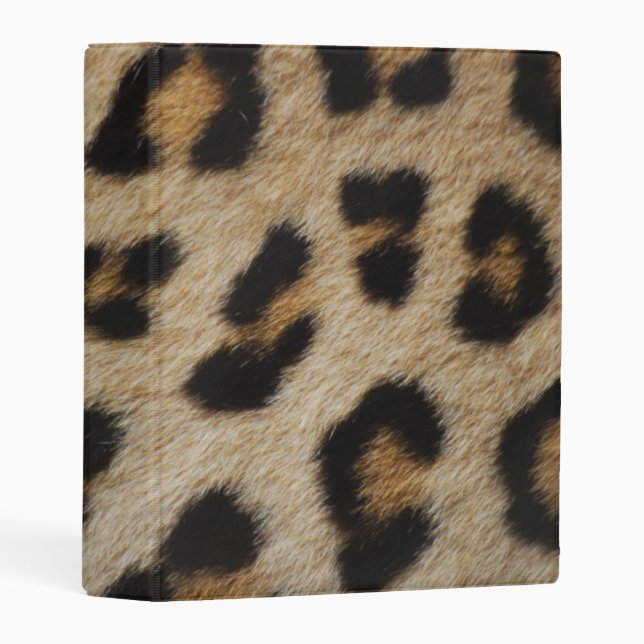 Trendy stylish leopard fur print animal pattern mini binder (Front/Spine)