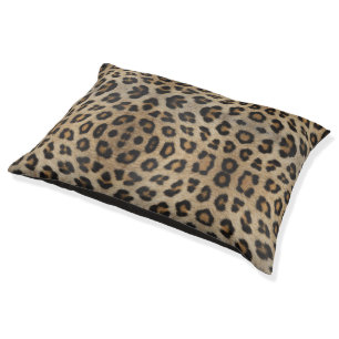 Trendy stylish leopard fur print animal pattern pet bed