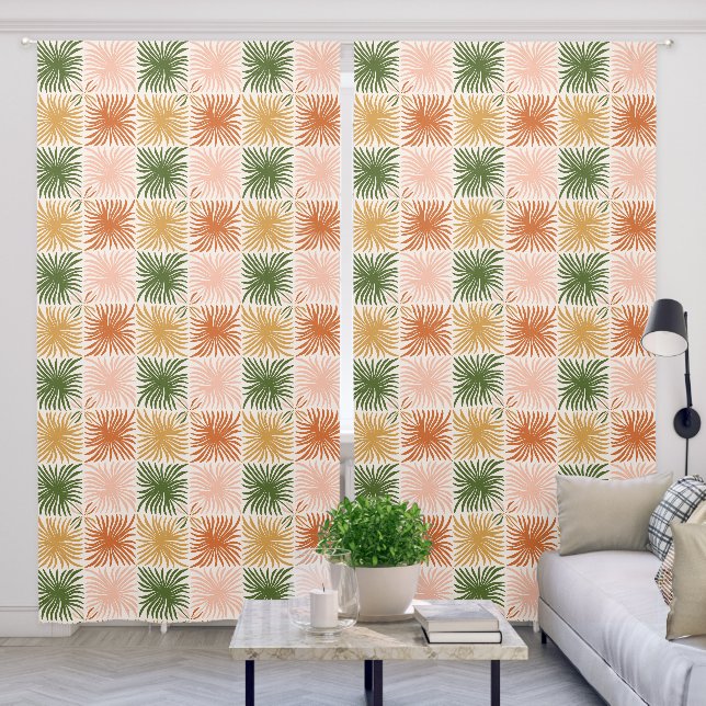 Trendy Stylish Modern Abstract Floral Pattern Blackout Curtains (Living Room)