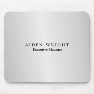 Trendy Stylish Modern Minimalist Silver Gray Mouse Pad