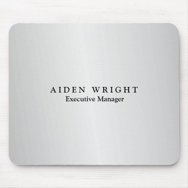 Trendy Stylish Modern Minimalist Silver Gray Mouse Pad (Front)