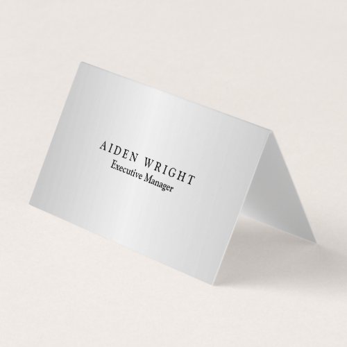 Trendy Stylish Modern Minimalist Silver Grey Business Card