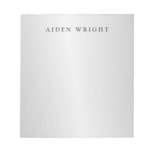 Trendy Stylish Modern Minimalist Silver Grey Notepad