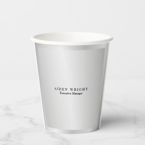 Trendy Stylish Modern Minimalist Silver Grey Paper Cups