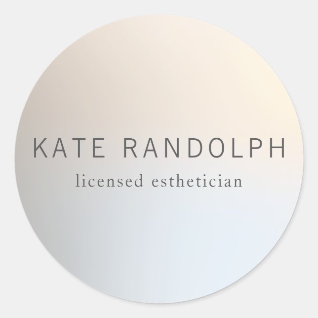 Trendy Stylish Modern Minimalistic Luminous Silver Classic Round Sticker (Front)