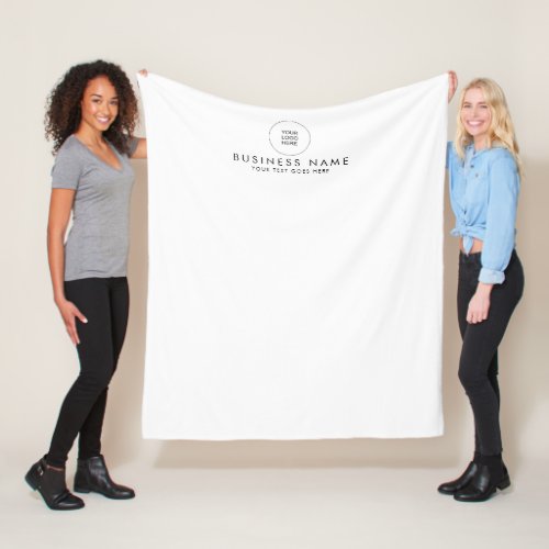 Trendy Stylish Modern Simple Business Company Logo Fleece Blanket