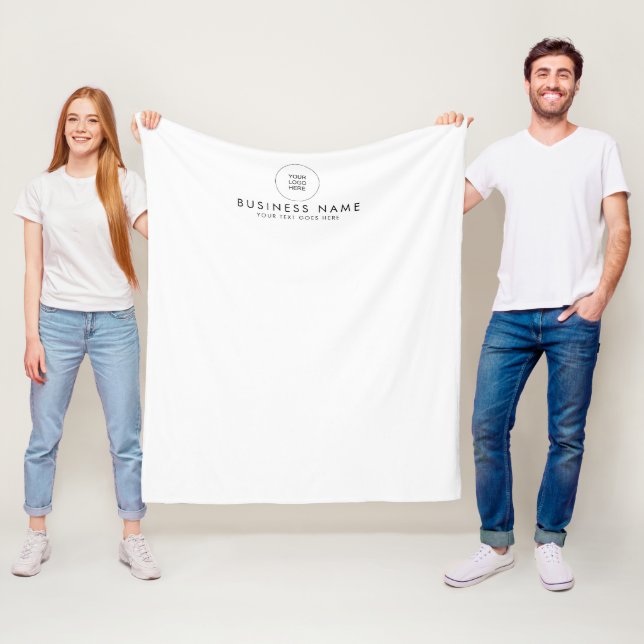 Trendy Stylish Modern Simple Business Company Logo Fleece Blanket (In Situ)