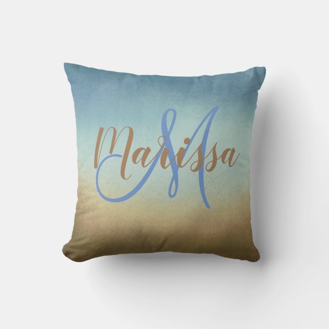 Trendy Stylish Monogram  Throw Pillow (Front)