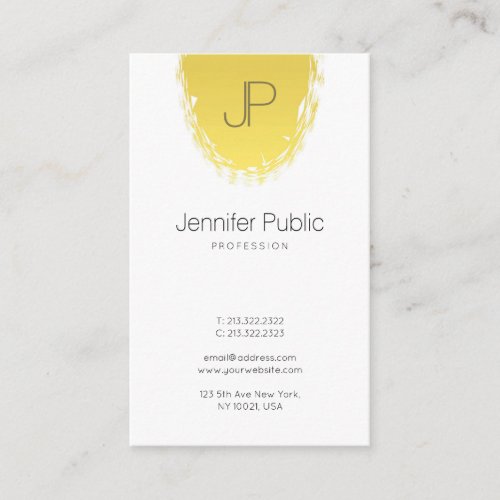 Trendy Stylish Monogrammed Sleek Plain Gold Look Business Card