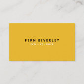 Trendy Stylish Mustard Yellow Modern Minimal Business Card (Front)