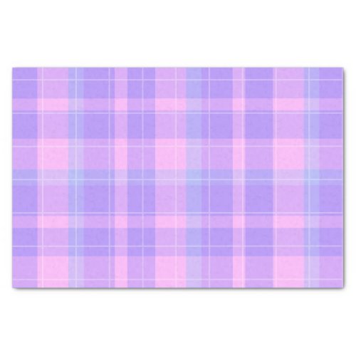 Trendy Stylish Pastel Pink Purple Plaid  Tissue Paper
