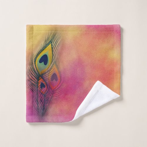 Trendy Stylish Peacock Feathers Wash Cloth