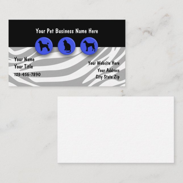 Trendy Stylish Pet Business Cards (Front/Back)