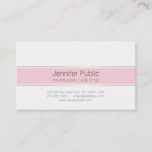 Trendy Stylish Pink Gold Stripes Chic Plain Design Business Card