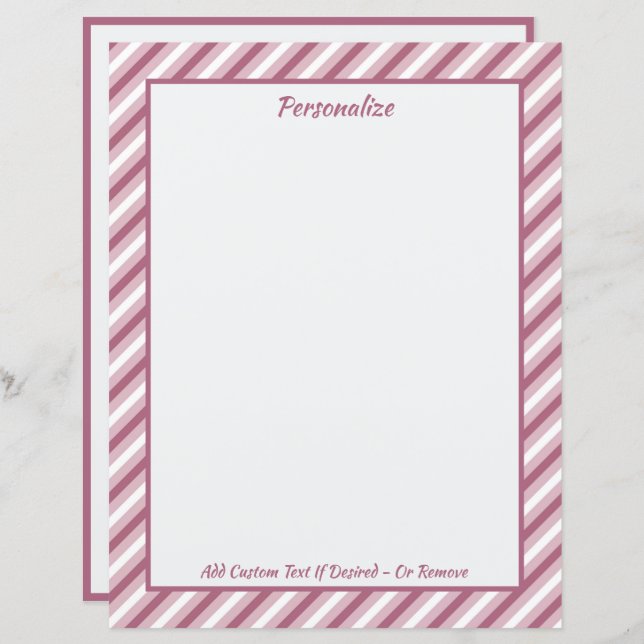Trendy Stylish Pink Purple Stripes Personalized (Front/Back)