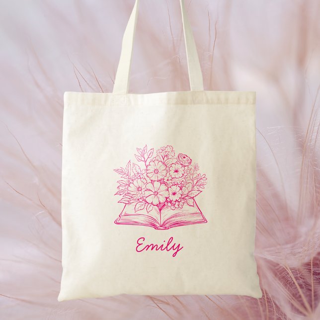 Trendy Stylish Pink Script Name  Tote Bag (Creator Uploaded)