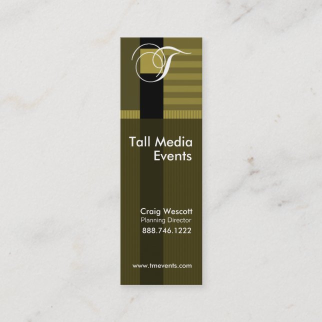 Trendy Stylish Pinstripes Profile Card Template (Front)