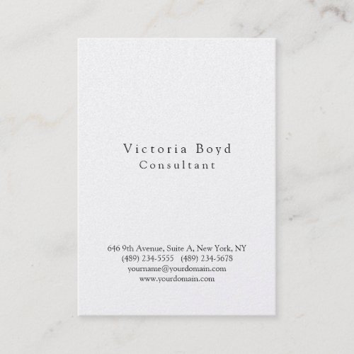 Trendy Stylish Plain Simple Professional Business Card