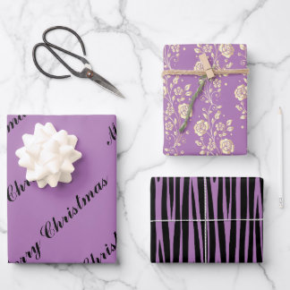 Trendy Stylish Purple Wrapping Paper Sheets