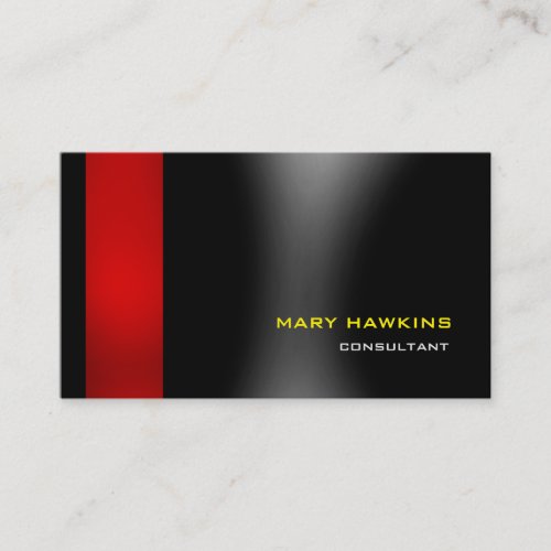 Trendy Stylish Red Black Grey Modern Elegant Business Card