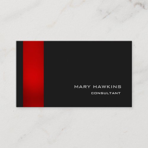 Trendy Stylish Red Black Modern Elegant Minimalist Business Card