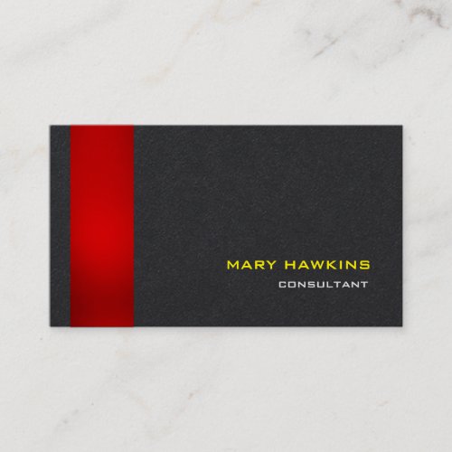 Trendy Stylish Red Black Modern Elegant Plain Business Card