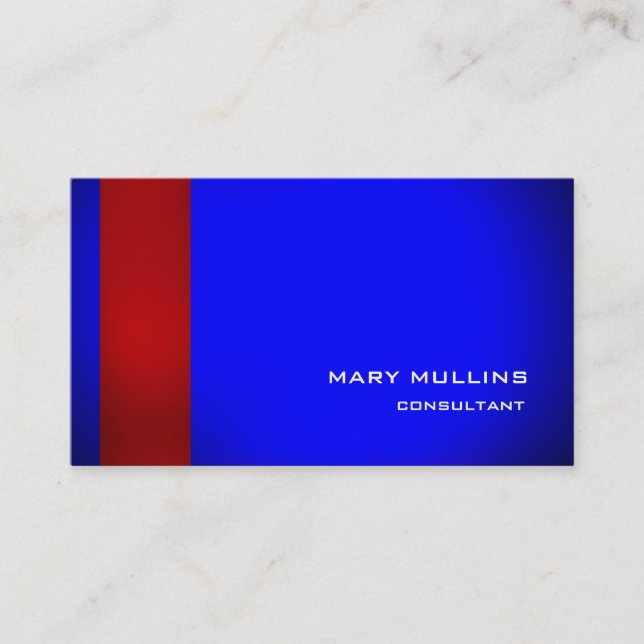 Trendy Stylish Red Blue Modern Elegant Business Card (Front)