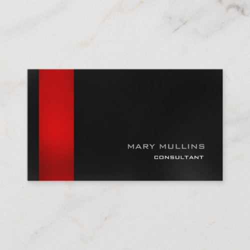 Trendy Stylish Red Dark Grey Modern Elegant Business Card