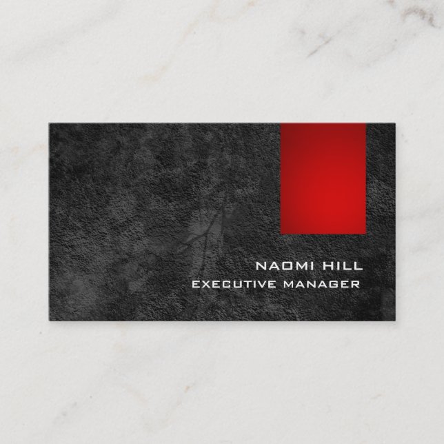 Trendy Stylish Red Grey Pattern Modern Business Card (Front)