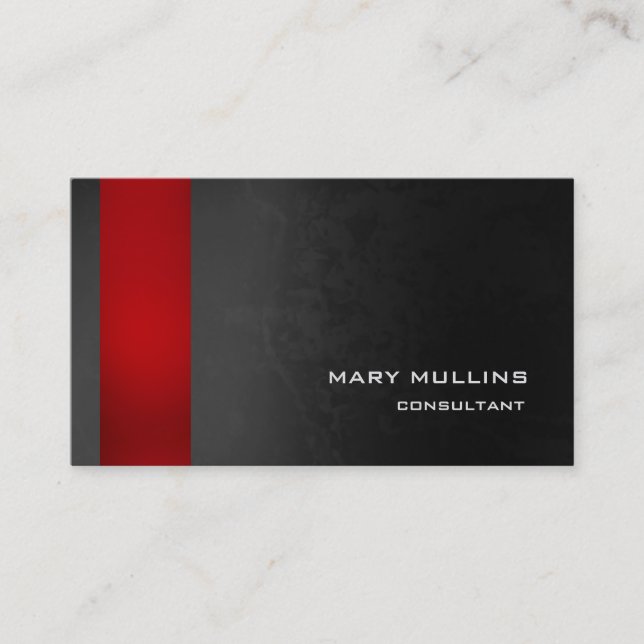 Trendy Stylish Red Grey Pattern Modern Elegant Business Card (Front)