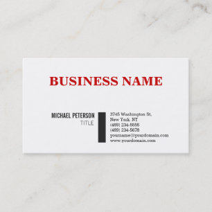 Trendy Stylish Red White Charming Business Card