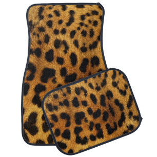 trendy stylish safari animal print leopard pattern car floor mat