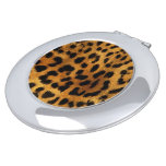 trendy stylish safari animal print leopard pattern compact mirror