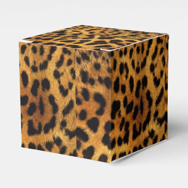 trendy stylish safari animal print leopard pattern favor boxes (Front Side)