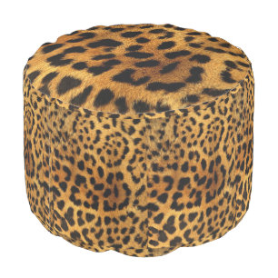 trendy stylish safari animal print leopard pattern pouf