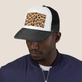 trendy stylish safari themed  leopard print trucker hat (In Situ)