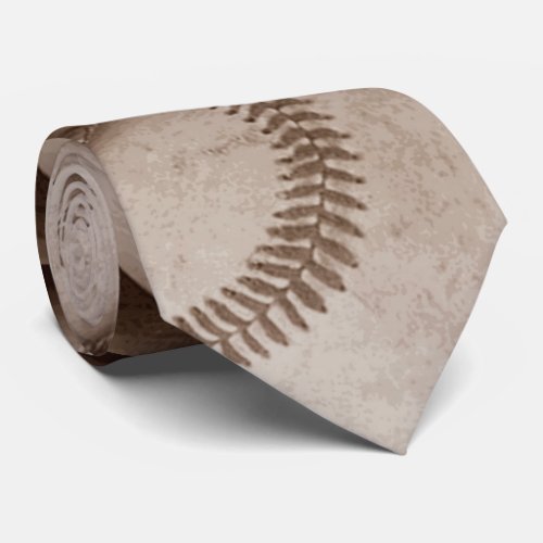 Trendy Stylish Sepia Vintage Baseball Artwork Tie